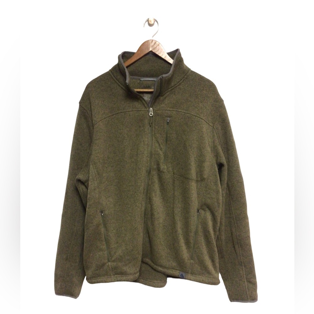 L.L.Bean Sweater Fleece Full-Zip Slightly Fitted Green Jacket XL - Picture 6 of 6